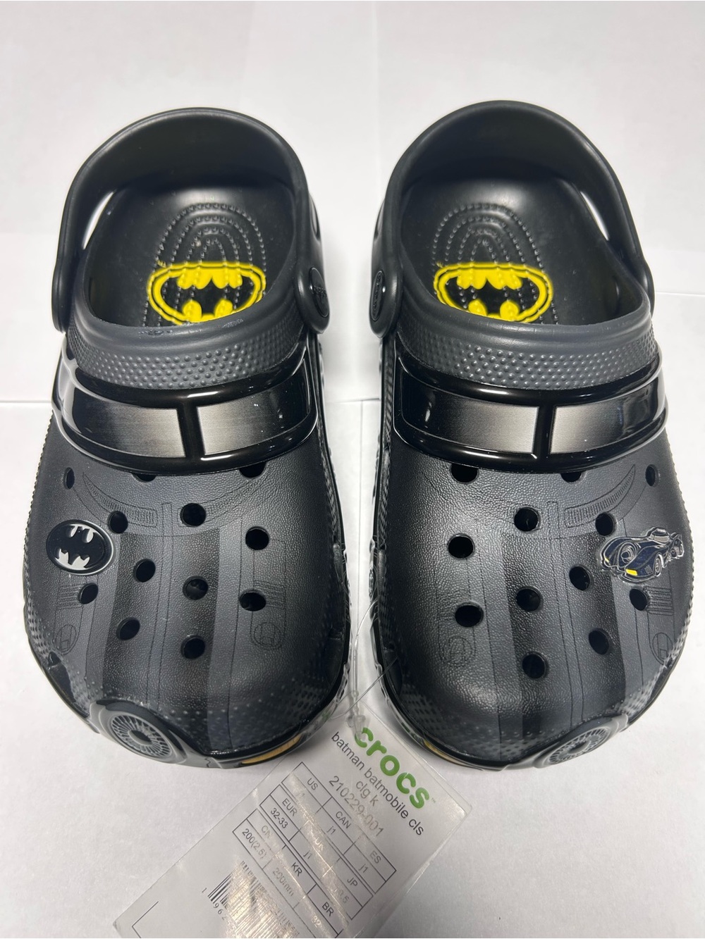 Crocs Batman Batmobile Classic Clog J1 Kids Black New w/Tag Missing Side Wings